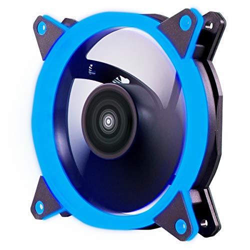 UNYKAch CANDY 20 RING LED-Ventilator, blau, 120 mm, sehr leise, mit Gummihalterung und 7 Flügeln von Unykach