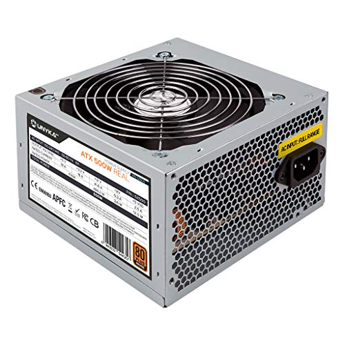 UNYKAch Netzteil ATX 500 W 80 Plus Bronze, 120 mm Ultra-leise, speziell für Profis und Gaming, Leistungsfaktor APFC von Unykach