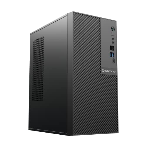 UNYKAch Micro ATX PC-Gehäuse UK5015, 17 Liter, mit 5 USB-Anschlüssen, kompatibel mit ATX-Quellen, 3,5-Zoll-Schächten und Grafikkarten bis zu 180 mm von Unykach