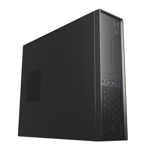 Unykach Slim UK 3001 Black PC-Gehäuse Anschlüsse: 2 x 2.0 USB und 2 x 3.0 Front mit Gitter, unterstützt TFX-Formatquellen. von Unykach