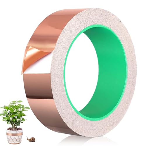 Uoimky Kupferband Gegen Schnecken, 30mm x 20m Beidseitig Leitende Kupferband Selbstklebend Schneckenzaun Schneckenschutz EMI-Abschirmung Kupferfolienband schneckenabwehr hochbeet Schneckenband Kupfer Uoimky Kupferband Gegen Schnecken, 30mm x 20m Beidseitig Leitende Kupferband Selbstklebend Schneckenzaun Schneckenschutz EMI-Abschirmung Kupferfolienband schneckenabwehr hochbeet Schneckenband Kupfer von Uoimky