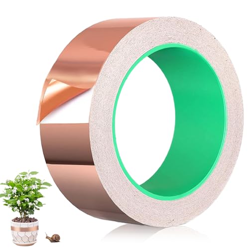 Uoimky Kupferband Gegen Schnecken, 50mm x 20m Beidseitig Leitende Kupferband Selbstklebend Schneckenzaun Schneckenschutz EMI-Abschirmung Kupferfolienband schneckenabwehr hochbeet Schneckenband Kupfer Uoimky Kupferband Gegen Schnecken, 50mm x 20m Beidseitig Leitende Kupferband Selbstklebend Schneckenzaun Schneckenschutz EMI-Abschirmung Kupferfolienband schneckenabwehr hochbeet Schneckenband Kupfer von Uoimky