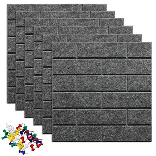 Uoisaiko Filz Pinnwand Selbstklebend mit 30 Pinnnadeln, 6 Stück Große Pinwand Filzboard Memotafeln Memo Boards Bulletin Board für Büro Küche Wanddekoration, Schall Dämmung von Uoisaiko