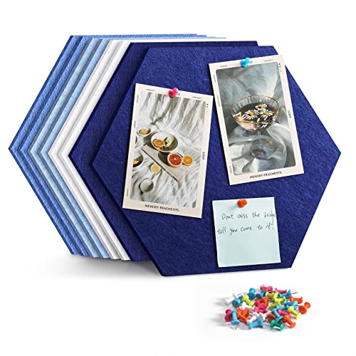 Uoisaiko Groß Filz Pinnwand Selbstklebend Korkplatte Filzplatte mit 30 Pinnnadeln, 8 Stück Korkwand Filzboard Memotafeln Bulletin Board Memo Boards Wanddekoration für Büro Küche Memoboards von Uoisaiko