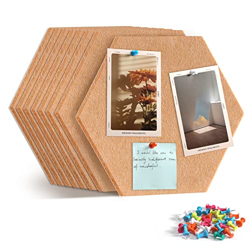 Uoisaiko Groß Filz Pinnwand Selbstklebend Korkplatte Filzplatte mit 30 Pinnnadeln, 8 Stück Korkwand Filzboard Memotafeln Bulletin Board Memo Boards Wanddekoration für Büro Küche von Uoisaiko