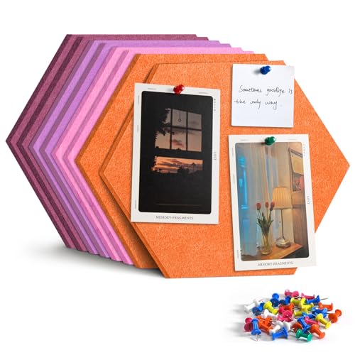 Uoisaiko Groß Filz Pinnwand Selbstklebend Korkplatte Filzplatte mit 30 Pinnnadeln, 8 Stück Korkwand Filzboard Memotafeln Bulletin Board Memo Boards Wanddekoration für Büro Küche von Uoisaiko