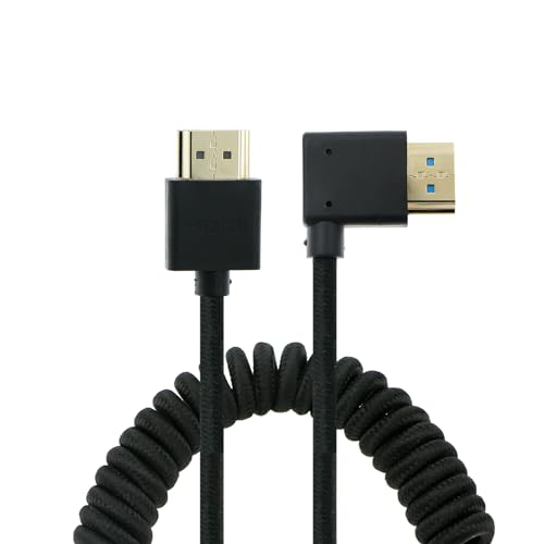 Uonecn 8K 2.1 HDMI auf HDMI Kabel für a7iv Sony, 48Gbps High Speed HDMI Spiralkabel für Atomos Ninja V, Feelworld Monitor, für Canon C300, Z CAM E2 von Uonecn
