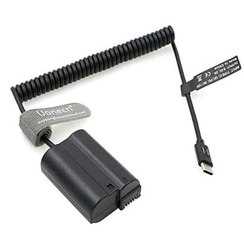 Uonecn EP-5B| EN-EL15 Dummy-Akku zu USB C PD Typ-C 9V 12V Stromkabel für Nikon D500 D600 D750 D800 Z5 Z6 Z7 Z6II Z7II D810 D850 D7000 Kamera von Uonecn