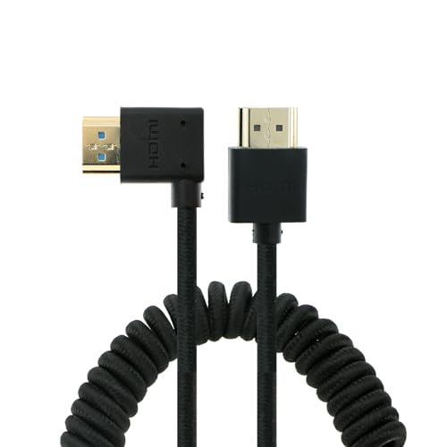 Uonecn High Speed 8K HDMI auf HDMI 2.1 Kabel für Atomos Ninja V, einziehbares, gewickeltes, kurzes HDMI-Kabel für Feelworld Monitor, für Sony A7iv, Z CAM E2, für Sony FS5| FS7| A7S3 Kameras von Uonecn