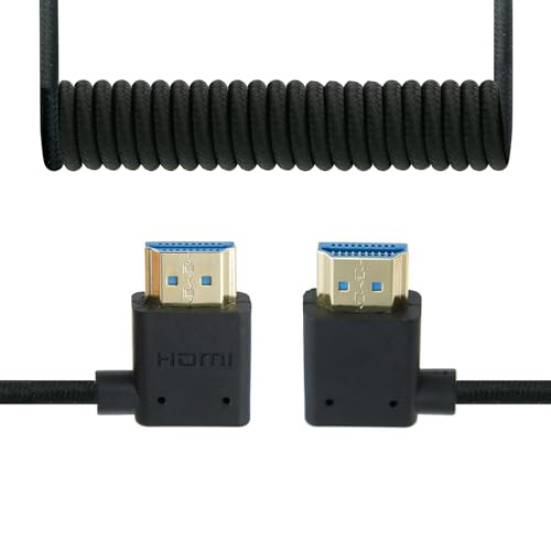 Uonecn Hochgeschwindigkeits-HDMI-zu-HDMI-2.1-Kabel für Atomos Ninja V, Spiralkabel, kurzes HDMI-Kabel für Sony FS5| FS7| A7S3, Z CAM E2 Kameras, 8K 3D HDR 1080P HD eARC Unterstützung von Uonecn