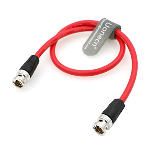 Uonecn L-förmiges Original Kabel 12G SDI BNC-Koaxial-Kabel Stecker zu Stecker Kabel für 4K Video Kamera (Red, 50CM) von Uonecn