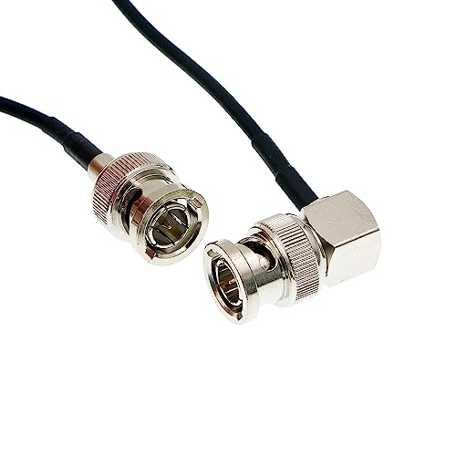 Uonecn MegaFlex HD SDI Kabel RG179 BNC Stecker auf rechtwinkliges BNC Kabel 75ohm für Blackmagic HyperDeck Shuttle und BMCC BMPC Hyperdeck Kameras 50cm von Uonecn