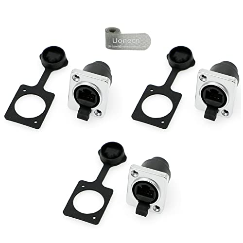 Uonecn RJ45-Stecker Buchse IP65 Wasserdichter Abgeschirmte Steckverbinder Ethernet LAN Kabel Buchse 3 Stück Uonecn RJ45-Stecker Buchse IP65 Wasserdichter Abgeschirmte Steckverbinder Ethernet LAN Kabel Buchse 3 Stück von Uonecn