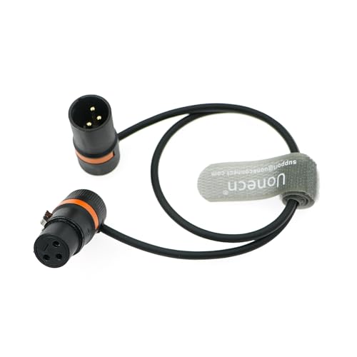 Uonecn Rotatable Audio Cable Low Profile 3 Pin XLR Male to Female Cable for Microphone, Camera, Mixer, Recorder 45 cm von Uonecn