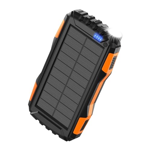 Solar Power Bank, 42800mAh Portable Charger, 6.82x3.48x1.66 inches Heavy Duty External Battery Pack with Built in Cables, SOS Strobe Flashlight for Hiking, Survival and Home Use Solar Power Bank, 42800mAh Portable Charger, 6.82x3.48x1.66 inches Heavy Duty External Battery Pack with Built in Cables, SOS Strobe Flashlight for Hiking, Survival and Home Use von Uonguon