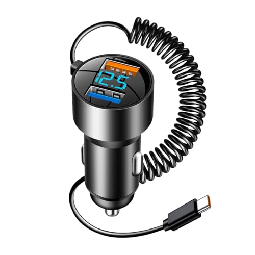 USB C Autoladegerät, PD Qc 3.0 Schnellladeadapter, 6,4 x 2,7 x 4,5 cm, breite Kompatibilität, 100 W einziehbares Kabel für Smartphones, Tablets, Laptops, Aufladen belegt USB C Autoladegerät, PD Qc 3.0 Schnellladeadapter, 6,4 x 2,7 x 4,5 cm, breite Kompatibilität, 100 W einziehbares Kabel für Smartphones, Tablets, Laptops, Aufladen belegt von Uonguon