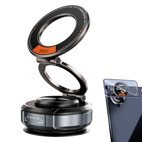 Uonguon Car Phone Holder, Dashboard Phone Bracket, 360 Degree Rotatable, Automobile Interior Accessories, Foldable Magnetic Mount, for Road Trip Navigation, 2.56x2.44x1.42 Inches Black von Uonguon