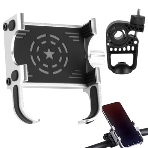 Uonguon Handyhalterung für Fahrrad, Lenker-Handyhalterung, sicheres Hochgeschwindigkeitsschloss, verstellbare Smartphone-Halterung, 360 Grad drehbar, für Radfahren & Elektroroller, 8 x 8 cm von Uonguon