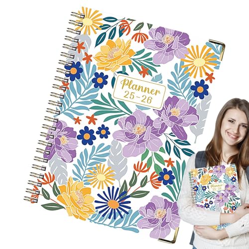Uonguon Ringelnotizbuch, Spiralbuch, 21,6 x 15,7 x 1,5 cm, A5, dickes Tagebuch, Blumendesign, englischer Notizblock, ideal zum Skizzieren, Notizen, College, Recht, Arbeit Uonguon Ringelnotizbuch, Spiralbuch, 21,6 x 15,7 x 1,5 cm, A5, dickes Tagebuch, Blumendesign, englischer Notizblock, ideal zum Skizzieren, Notizen, College, Recht, Arbeit von Uonguon