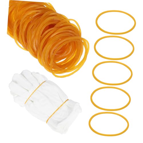 Uonlytech 1 Packung Gummiband gummibänder dünn Gummis Elastizbänder klein Ballon Schreibwaren Bands Pinkfarbener Bürobedarf Geldbänder Bürobedarf in großen Mengen Yellow von Uonlytech