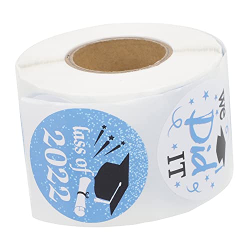 Uonlytech 1 Rolle Backsiegeletiketten Aufkleber Siegelaufkleber Kuchendekor Kuchenetiketten Schreibwarenaufkleber Geschenkaufkleber Etiketten Abschlussfeieraufkleber Blau von Uonlytech
