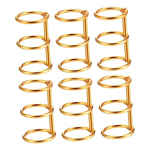 Uonlytech 1 Satz Bindemittel Binder Buchringe Notizbuch Kleine Ringe Spiralblock Büromaterial Bürozubehör Schnellhefter Loser Blattbindungsring Schreibheft Ringbuch Metall Golden 6 Stück von Uonlytech
