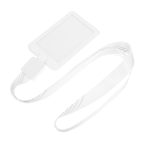 Uonlytech 1 Satz Brustkartenabdeckung Lanyard Ärmel für Beschützer Sammlerstück begrüßen Schutz Schlüsselband mit Kartenhalter ID-Inhaber kleine Kartenhülle Plastik Weiß von Uonlytech