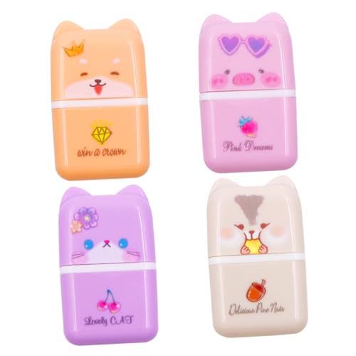 Uonlytech 1 Satz Cartoon-tier-radiergummi Radiergummis Tiere Süßes Stationäres Kindergäuer Neuheit Radiergummi Cartoon -radiergummi Rollenradierer Für Bleistifte Kindergummis Plastik 4 Stück von Uonlytech