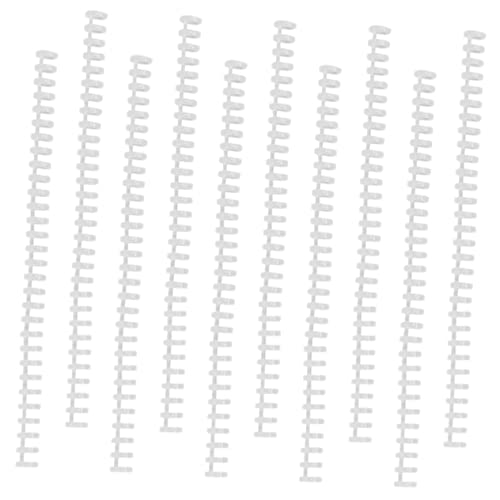 Uonlytech 1 Satz Runde Loch Binde Spiralbindekämme Notizbücher Ordner Für Die Schule Draht Maschine Spiral- Notizbuch Spiralblock Spiralbindung Bindeclip Spiralring Plastik Weiß 10 Stück von Uonlytech