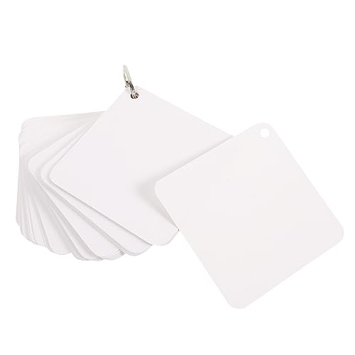 Uonlytech 1 Satz leere Karte Karten leer Index Karteikarten mit Ring gestanzt studieren Loch Notizkarten mit Ring DIY-Karteikarten FlashCard -Ringe Karteikarten mit Binderingen Papier Weiß von Uonlytech