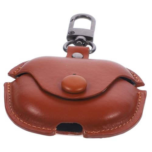 Uonlytech 1 Stück Kopfhörer Fall Kopfhörertasche drahtlos Tipps Ohrstöpsel-Hülle kopfhörer Box Headset case Zubehör für kabellose Kopfhörer Abdeckung für kabellose Kopfhörer Leder Brown von Uonlytech