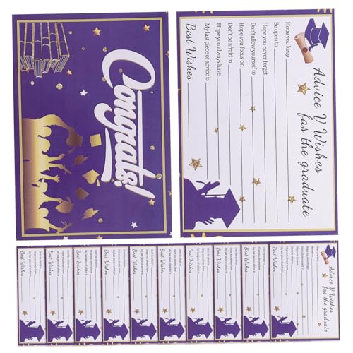 Uonlytech 10 Blatt Angebot der Abschlussfeier Abschlusskarte Grad Karten Grußkarte Party Glückwunschkarten zum Abschluss Gradkarte Abschlussfeier Karten Graduierungselementkarten Papier Blau von Uonlytech