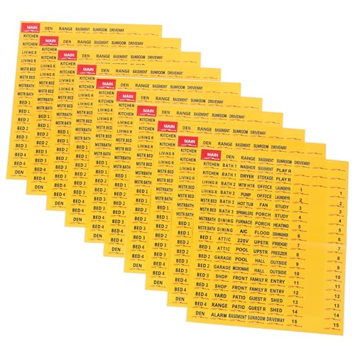 Uonlytech 10 Blatt Leistungsschalter -Tags Abnehmbare Etiketten Aufkleber für Leistungsschalter Breaker Panel Schaltung Aufkleber für Steckdosenschalter Etiketten für Lichtschalter Papier von Uonlytech