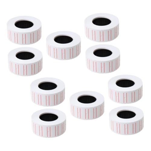 Uonlytech 10 Rollen Einreihiges Preisschildpapier Flohmarkt-aufkleber Haut -tag -entfernerflecken Kleine Einzelhandelsschilder Stoffetiketten Für Kleidung Hofverkauf X Pvc Selbstklebend Weiß von Uonlytech