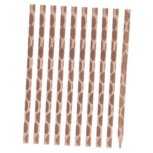 Uonlytech 10 Stück Bleistift Mit Tiermuster Dschungel Drucken Kind Design Schreibwarenbevorzugung Schule Giraffe Pfotenstifte Schulbelohnungsstifte Party Urlaub Spaß Federstifte Brown Holz von Uonlytech
