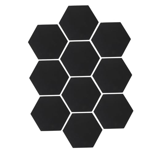 Uonlytech 10 Stück Filzplatte wandaufkleber tapetenablöser Sechseckig Mehrzweck wohnungsdeko Gefühlt farbig Stoff Tuch erste Wandtattoo aus Filz Foto-Anzeigetafel Home-Message-Board Black von Uonlytech