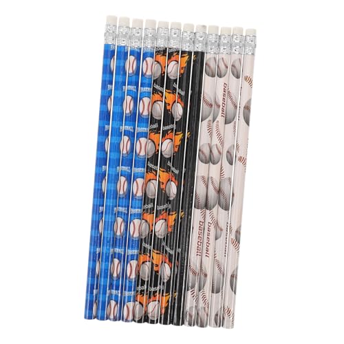 Uonlytech 12 Stück Baseballstift Radiergummi Bleistifte Hölzern von Uonlytech