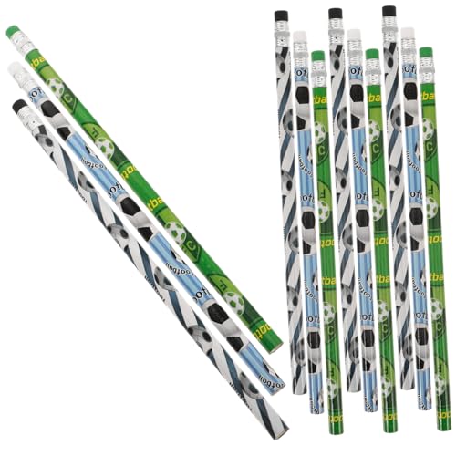 Uonlytech 12Stücke Fußball Bleistifte Mit Radiergummi Kinderfreundliche Löschbare Bleistifte Für Schule Und Büro Für Kreative Projekte Und Notizen von Uonlytech