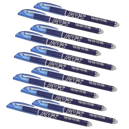 Uonlytech 12Stücke Teiliges Set Blauer Tintenstifte Löschbare Stifte für Schule Büro und Zuhause Schnelle Trocknung Stilvolles Design für Notizen und Journaling von Uonlytech