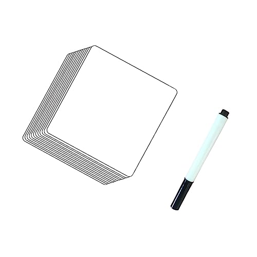 Uonlytech 12Stücke Wiederverwendbare Whiteboard Aufkleber mit Stift Abwischbare Notizen für Kühlschrank Laptop und Trockene Klebezettel von Uonlytech
