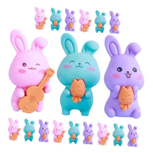 Uonlytech 18 Stück Cartoon Kaninchengummi Ohr Hase Hallo Schreibwaren Kunstradierer Zum Zeichnen Schülern Briefpapier Urlaub Briefpapier Geburtstagswartung Radiergummi von Uonlytech