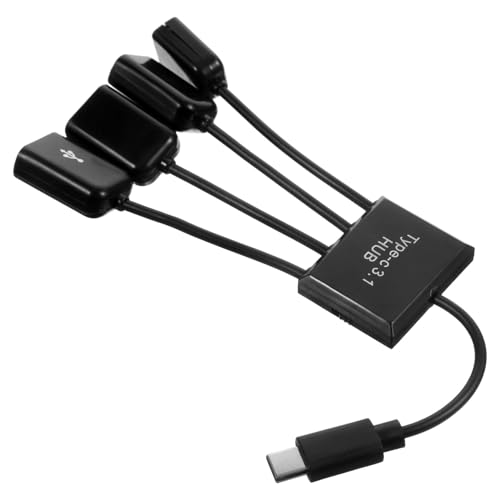 Uonlytech 2 Sätze Schlüsselleiste Klaviatur LAN Kabel Noire Nabe Nabe USB 2.0 4-Port-Hub-Konverter Hub-Extender mit 4 Ports Nabenadapter Hub-Verlängerungs-Splitter Nabenkonverter Handy shunt von Uonlytech