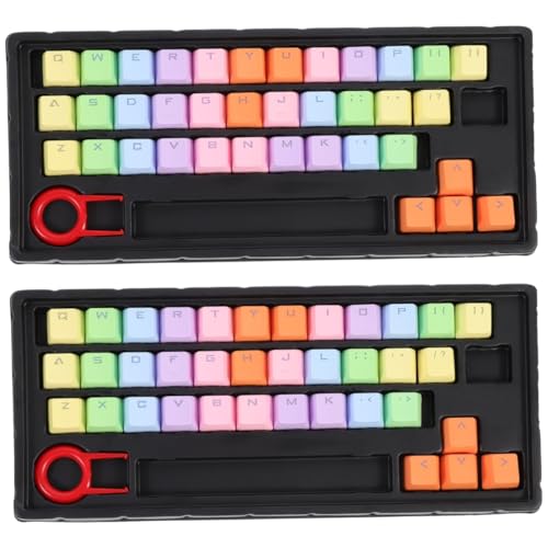 Uonlytech 2 Sätze Tastenkappe Computertastaturen Tastatur-Dekor Leuchtend Bunte Tastaturkappen Pudding Keycaps Keyset Tastatur versorgung Tastaturzubehör Suite pbt Klaviatur von Uonlytech