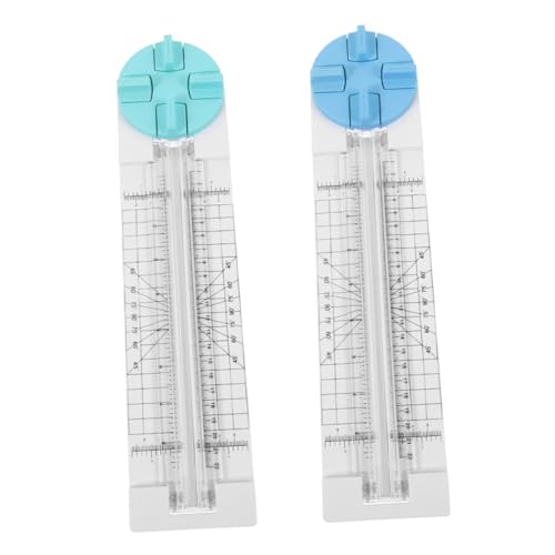 Uonlytech 2 Stück 4-in-1-Papierschneider bürobedarf bastelbedarf Handwerksbedarf scrapbooking zubehör Papierschneider-Schieber Bastelpapierschneider Perforationsschneider Papierlocher Metall von Uonlytech