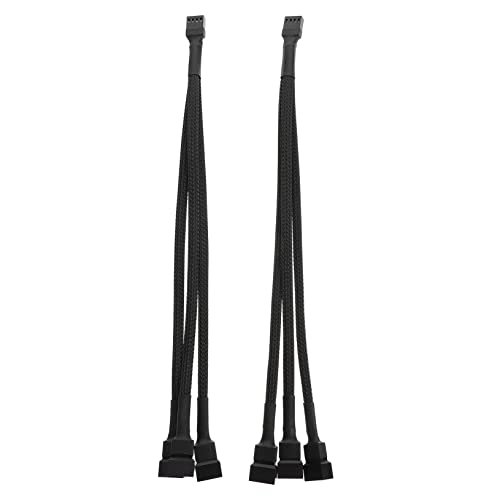 Uonlytech 2 Stück 4p Computerlüfterkabel Pwm-lüfter-splitterkabel Adapterkabel Für Lüfter Geflochtener Y-Splitter Verlängerungskabel Für Lüfter Konverter Für Lüfter Black PVC-Isolierung von Uonlytech