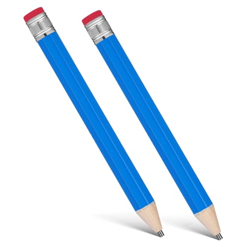 Uonlytech 2 Stück Riesenbleistift aus Holz Vorschulkind Schreibwaren Party Gefälligkeiten Griff groß klobig dicke Stifte riesiges Bleistiftdekor riesige Bleistiftstütze Blue von Uonlytech