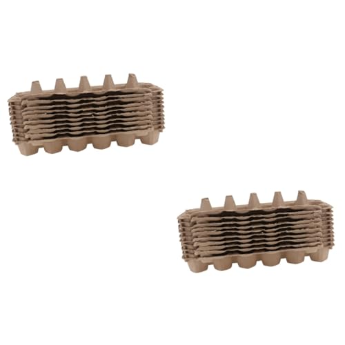 Uonlytech 20 Stk Eierschale aus gelber Paste Organisator aus Papier Eierhalter Eierablage für Kühlschrank Eierregal egg tray eihalter Eierschale aus Papier Kühlschrank Eierablage Zellstoff von Uonlytech