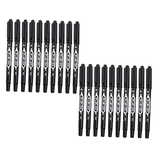 Uonlytech 20 Stück Doppelseitiger Markierungsstift Weißer Farbmarker Basierend Einseitig Doppelt Dual Dauerhaft Farbmarker Für Doppelseitenmarkierungen Plastik Black Uonlytech 20 Stück Doppelseitiger Markierungsstift Weißer Farbmarker Basierend Einseitig Doppelt Dual Dauerhaft Farbmarker Für Doppelseitenmarkierungen Plastik Black von Uonlytech