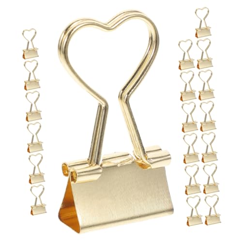 Uonlytech 20 Stück Elliot-ordner Winzige Heftklammern Seitenhalterclip Für Briefe Briefpapierclips Kleine Papierklammern Farbige Heftklammern Binder Büroklammer Golden Metall von Uonlytech