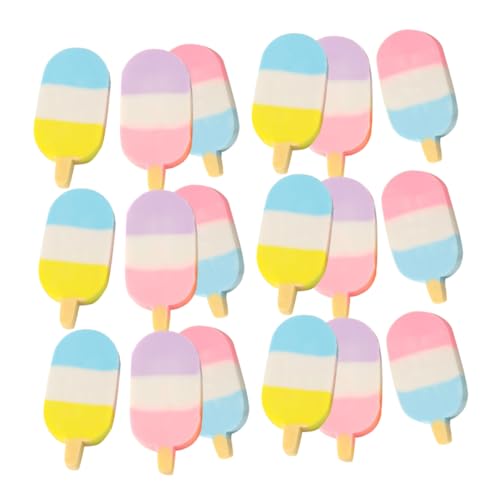 Uonlytech 24 Stück Radiergummi Gummis schreibwaren Eiscreme Süßes Briefpapier Party Cartoon-Bleistift-Radierer süße Mini-Radierer Radiergummi süß Kindergummi Synthesekautschuk von Uonlytech